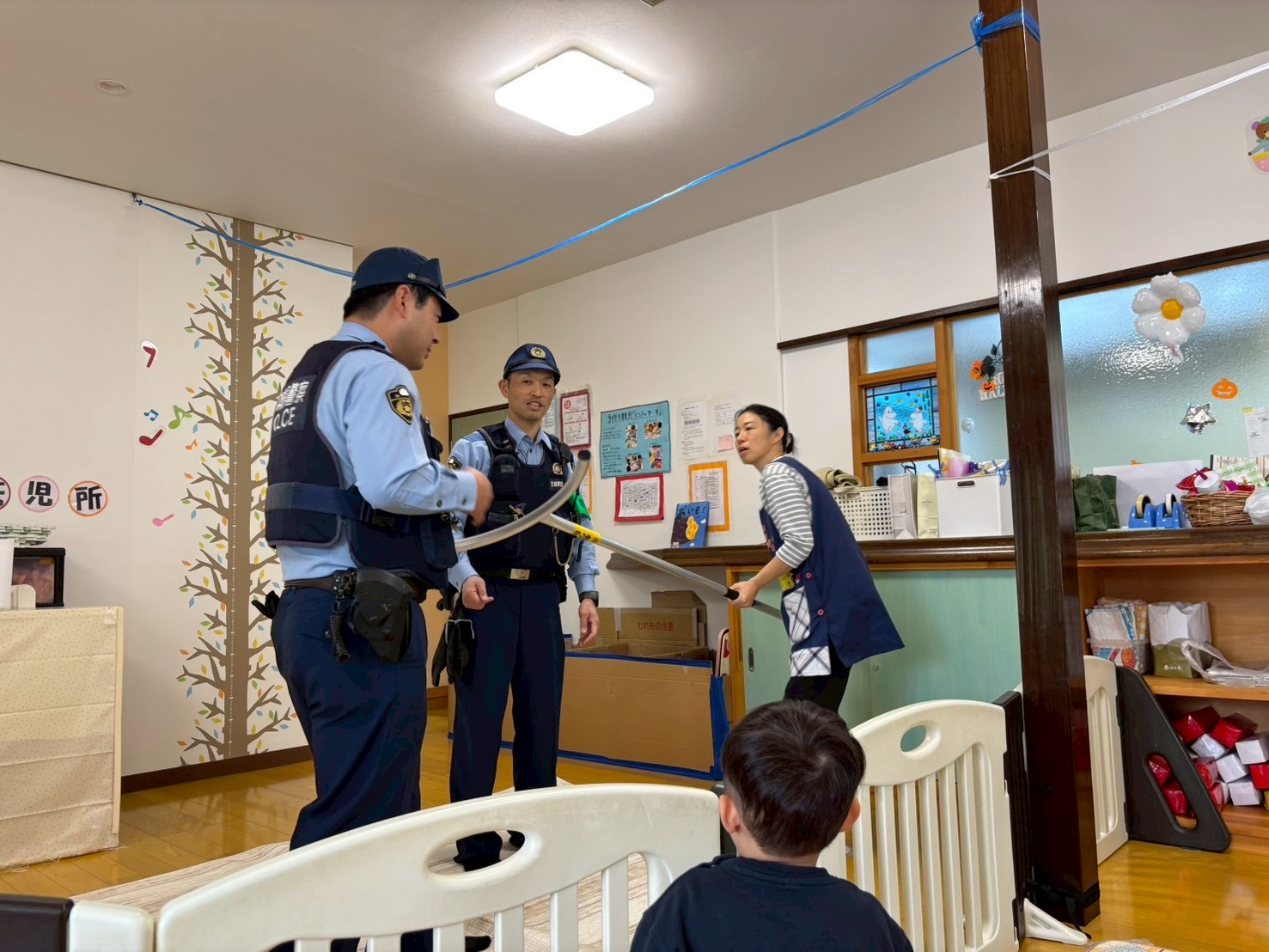 ママたちは、刺股の正しい使い方も教えて頂きました🙏