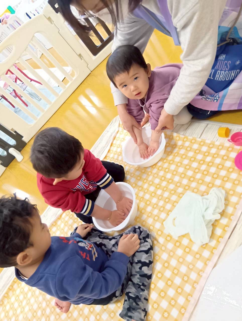 最後は温かいお湯で手を洗って温めて　おしまい☆